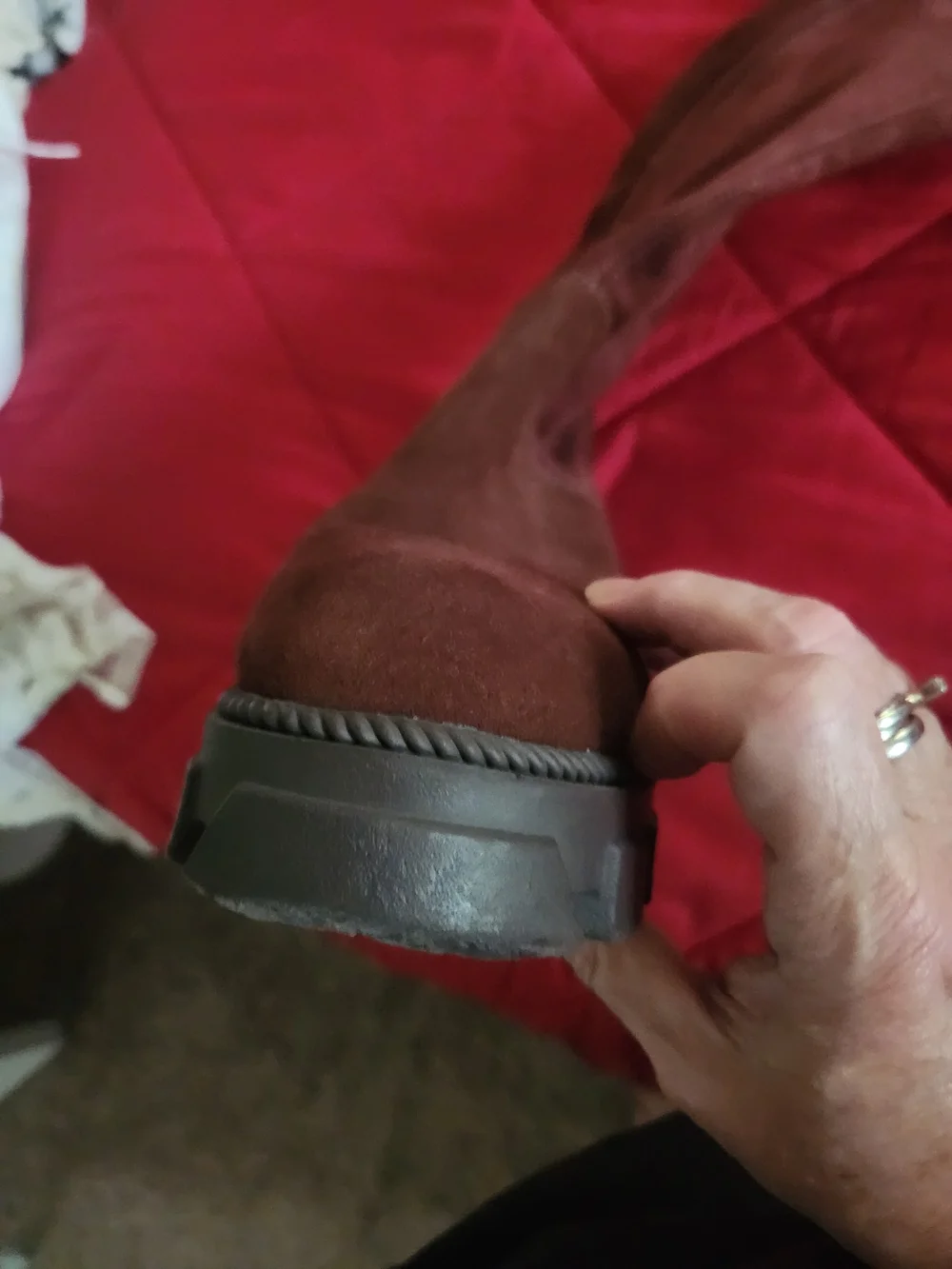 Kelsi Dagger Over The Knee Brown Suede Lug Boots